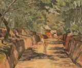 Scène animée en Afrique by Ferdinand Lantoine, Huile sur toile d'origine, sold Dec 2024