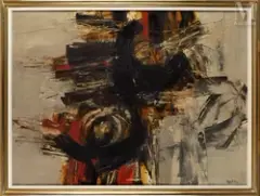 Fondo Grigio by Edo Murtić, 1963, Huile sur toile, sold Dec 2024