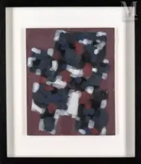 Composition by Raoul Ubac, 1960, Gouache sur papier, sold Dec 2024