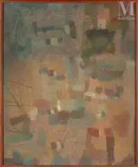 Sans titre n°593 by Camille Bryen, 1970, Huile sur toile, sold Dec 2024