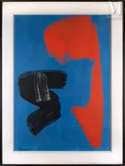 Composition by Gérard Ernest Schneider, 1970, Gouache sur papier, sold Dec 2024