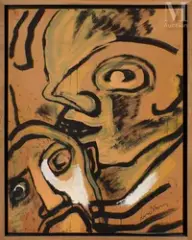 Orfeus Dröm (Le Songe d'Oprhée) by Bengt Lindström, 1977, Huile sur papier kraft, sold Dec 2024