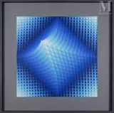 Structure cubique n°1934 by Jean-Pierre Yvaral, 1986, Acrylique sur panneau, sold Dec 2024