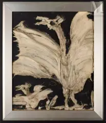 Les oiseaux by Thanos Tsingos, 1956, Huile sur isorel, sold Dec 2024