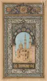 Mosquée du Caire by Omar Racim, Gouache rehaussée d'or, sold Dec 2024