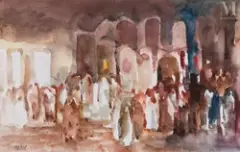 Scène de rue by Mahmoud Sehili, Aquarelle, sold Dec 2024