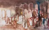 Scène de rue by Mahmoud Sehili, Aquarelle, sold Dec 2024