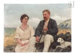 Normandie by Louis Béroud, Huile sur carton toilé, sold Dec 2024