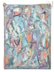 Composition by David Lan-Bar, Huile sur toile d'origine, sold Dec 2024