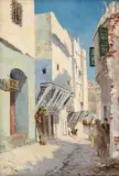Rue animée dans le vieil Alger by Louis Abel-Truchet, Huile sur toile, sold Dec 2024