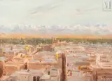 Les terrasses de Marrakech by Joseph-Félix Bouchor, Huile sur panneau, sold Dec 2024