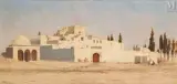 Palais Abdellia, La Marsa, Tunis by Richard Fuchs, Huile sur panneau une planche non parqueté, sold Dec 2024