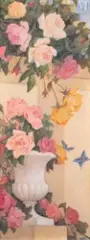 Roses dans une villa à Sidi Bou Said by Alexandre Roubtzoff, Huile sur toile d'origine, sold Dec 2024