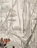 Les Moï by André Maire, 1954, Fusain et sanguine, sold Dec 2024