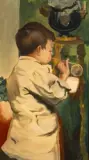 La bulle de savon by Jean Geoffroy dit Geo, Huile sur toile d'origine, sold Dec 2024