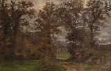 Sous-bois by Paul Huet, Huile sur papier marouflé sur toile, sold Dec 2024