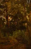 Paysage, sous bois by Narcisse-Virgilio Diaz de la Pena, Huile sur papier marouflé sur toile, sold Dec 2024