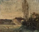 Lac et montagnes by Henri Harpignies, Huile sur toile, sold Dec 2024