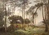 Paysage by Henri Harpignies, Huile sur toile d'origine, sold Dec 2024