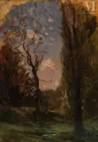 Chemin en sous-bois by François-Auguste Ravier, Huile sur papier marouflé sur toile, sold Dec 2024