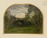 Paysage by François-Auguste Ravier, Huile sur papier marouflé sur toile, sold Dec 2024