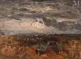 Effet de ciel , temps gris by François-Auguste Ravier, Huile sur carton fort, sold Dec 2024