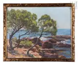 Paysage de méditerranée by Eugène Louis Parturier, Huile sur panneau, sold Dec 2024