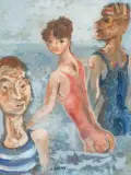 La baignade en mer by Édouard Goerg, Gouache sur papier, sold Dec 2024