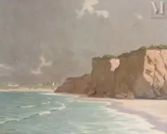 Falaises en Normandie by Louis Cylkow, Huile sur toile, sold Nov 2024