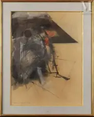 Composition by Albert Bitran, 1992, Pastel sur papier, sold Nov 2024