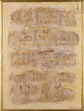 Composition by Constantin Karahalios, 1961, Huile sur toile, sold Nov 2024