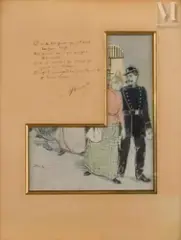 La prison Saint Lazare by Théophile Steinlen, Encre, aquarelle et rehauts de gouache sur crayon bleu, sold Sep 2024