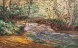 Gargilesse, circa 1900 by Léon Detroy, Huile sur toile, sold Sep 2024