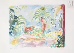 Paysage méditerranéen by Charles Camoin, 1946, Lithographie originale (Atelier Mourlot), sold Aug 2024