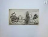 Les croyants by Fred Deux, 2000, Gravure originale (gravée à la pointe sèche par Cécile REIMS-DEUX), sold Aug 2024