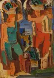 Les porteuses de fruit by Milivoy Uzelac, Huile sur isorel, sold Apr 2024
