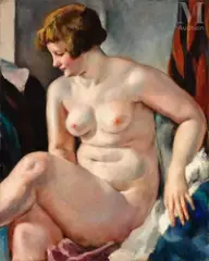 Nu féminin by Charles Kvapil, Huile sur toile, sold Apr 2024