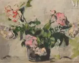 Fleurs by Czeslaw Zawadzinsky, Huile sur carton, sold Apr 2024