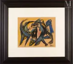 Sans titre by Jean-Michel Atlan, 1950, Pastel sur papier, sold Jan 2024
