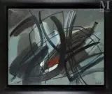Paysage en grisaille by Jan Saverys, 1953, Huile sur toile, sold Jan 2024