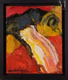 Den Skarpa blicken - Le Regard intense by Bengt Lindström, 1993, Huile sur toile, sold Jan 2024