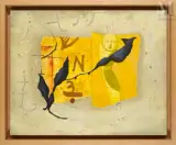 La face Nord by Richard Texier, 1999, Huile, sable et collage sur toile, sold Jan 2024