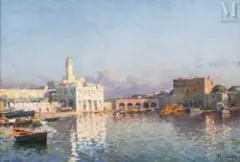 Vue de l'Amirauté d'Alger by Marius François Reynaud, Huile sur toile d'origine, sold Nov 2023