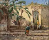 Jardin d'essai à Alger by Addison Thomas Millar, Huile sur toile d'origine, sold Nov 2023