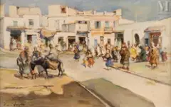 Halfaouine by Henri Saada, Huile sur toile d'origine, sold Nov 2023