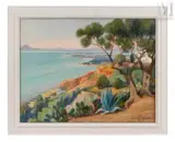 Sidi Bou Said by Marcel Thibaut, Huile sur toile d'origine, sold Nov 2023