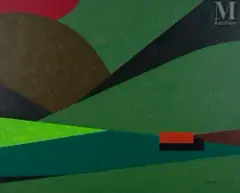 Auvergne, le toit rouge by Jean Coulot, Acrylique sur toile, sold Dec 2023