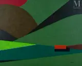 Auvergne, le toit rouge by Jean Coulot, Acrylique sur toile, sold Dec 2023