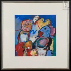 Personnages by Jan Cobbaert, Aquarelle et gouache sur papier, sold Dec 2023