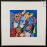 Personnages by Jan Cobbaert, Aquarelle et gouache sur papier, sold Dec 2023